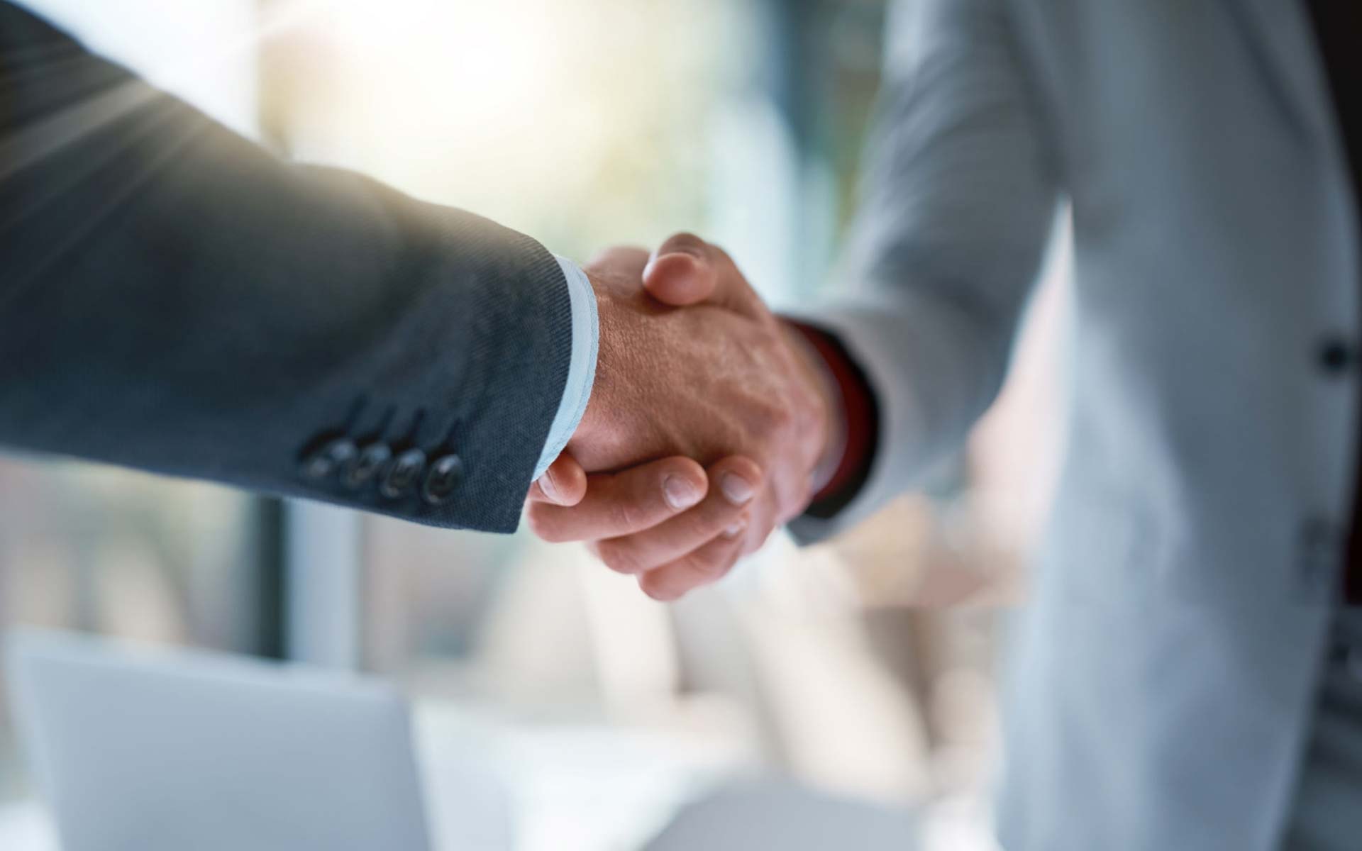 Two business men shaking hands