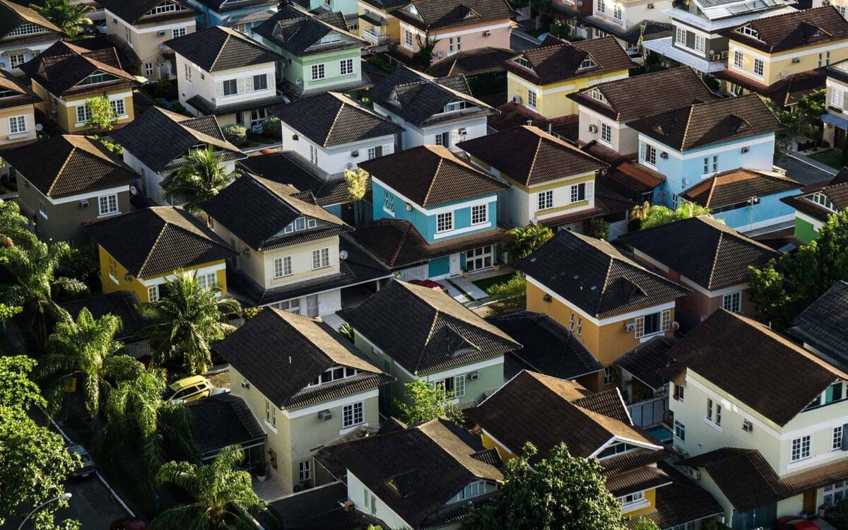 Aerial view of houses